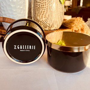 NEW IN BOX Z Gallerie Black and Gold Multi Use Storage Duo Ceramic Canisters